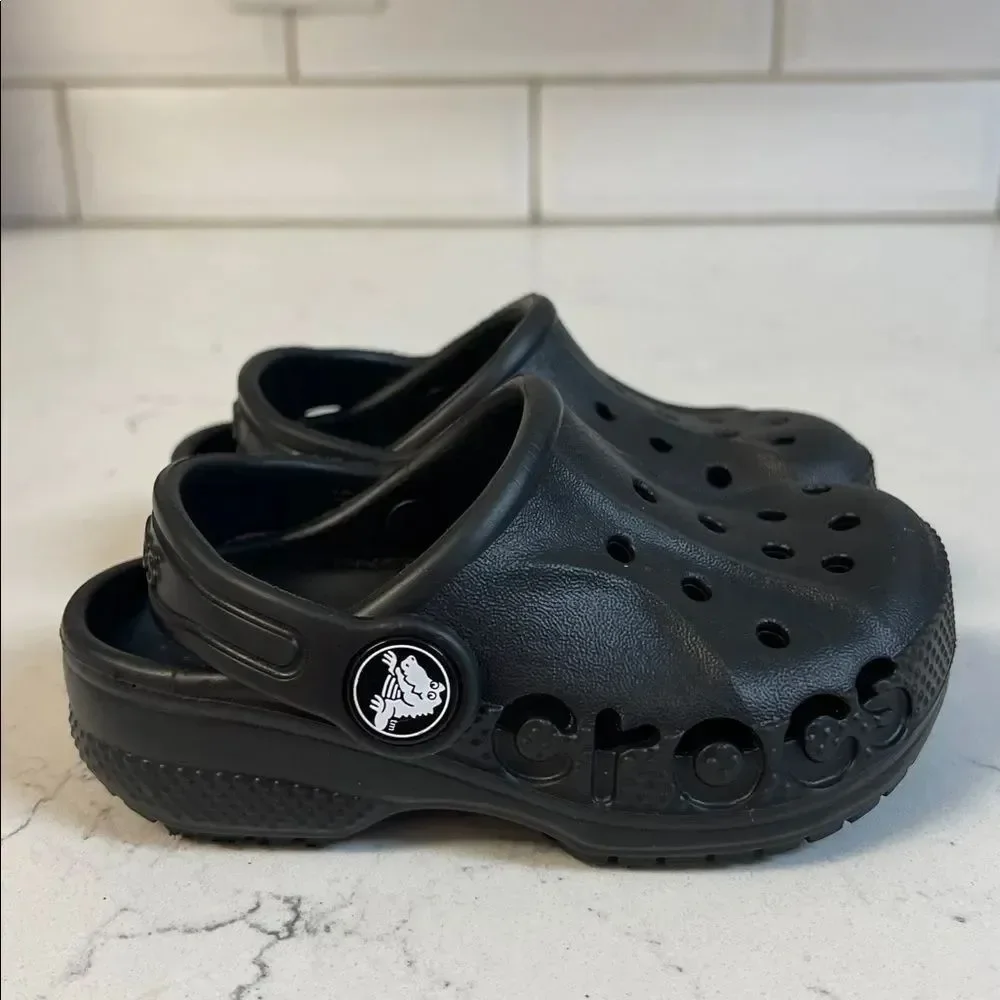 Crocs Kids' Baya Clog Walker - Toddler Kids Black Clogs Size 6